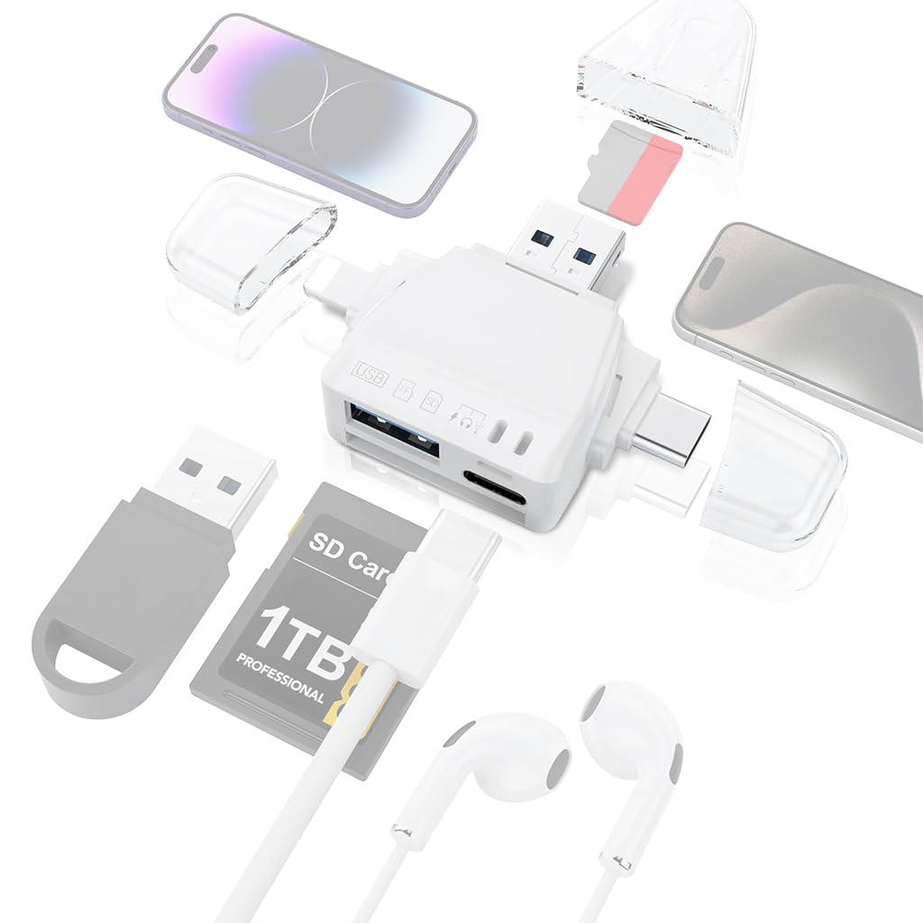 Verilux Multi Card Reader Phone Card Reader Flash Driver Reader Support TF/SD/USB C/USB A, Universal Multi in One Card Reader for i Phone 15/14, Android Phone, PC, Laptop Verilux Multi Card Reader Phone Card Reader Flash Driver Reader Support TF/SD/USB C/USB A, Universal Multi in One Card Reader for i Phone 15/14, Android Phone, PC, Laptop